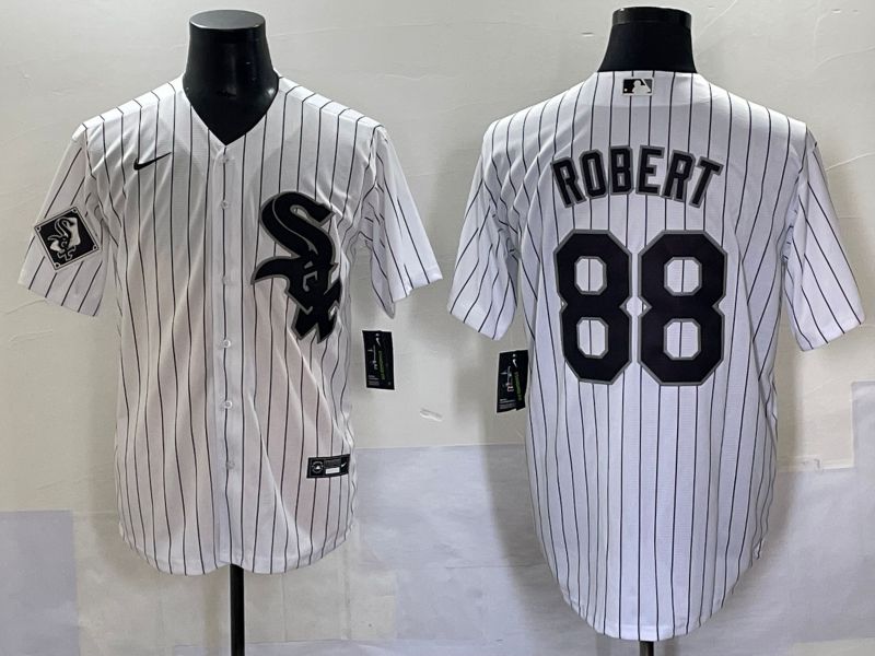 Men 2025 Chicago White Sox #88 Robert White Stripe Game Nike MLB Jersey style 7032->chicago white sox->MLB Jersey
